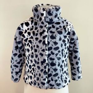 Faux Fur Leopard Print Coat